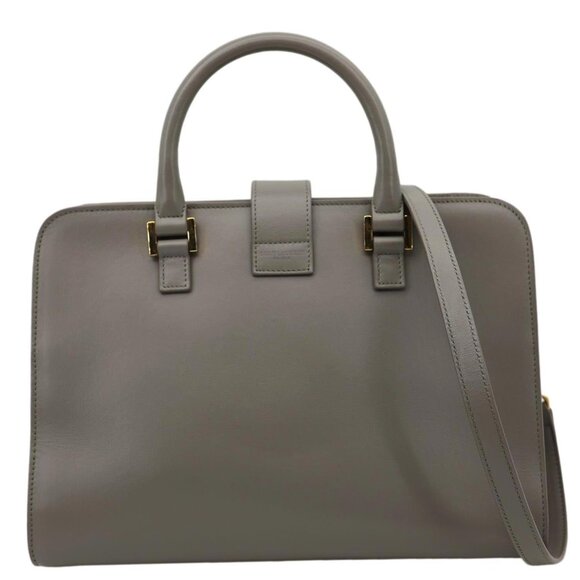 Yves Saint Laurent  Cabas Baby Leather Tote Shoulder Bag Gray - Picture 3 of 12